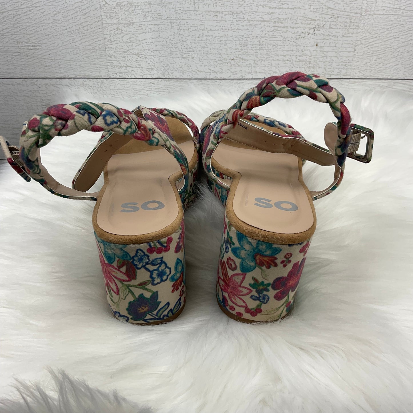 Shoes Heels Block By So In Floral Print, Size: 9.5