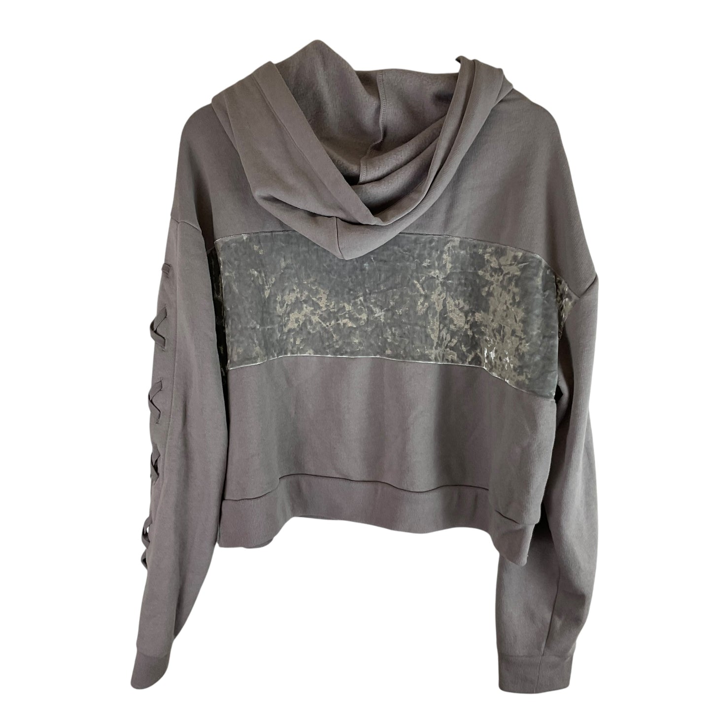 Sweatshirt Hoodie By Pink In Grey, Size: L