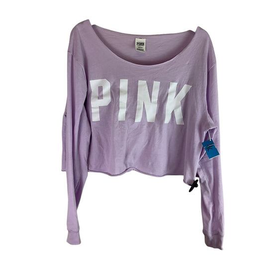 Athletic Top Long Sleeve Crewneck By Pink In Purple, Size: L