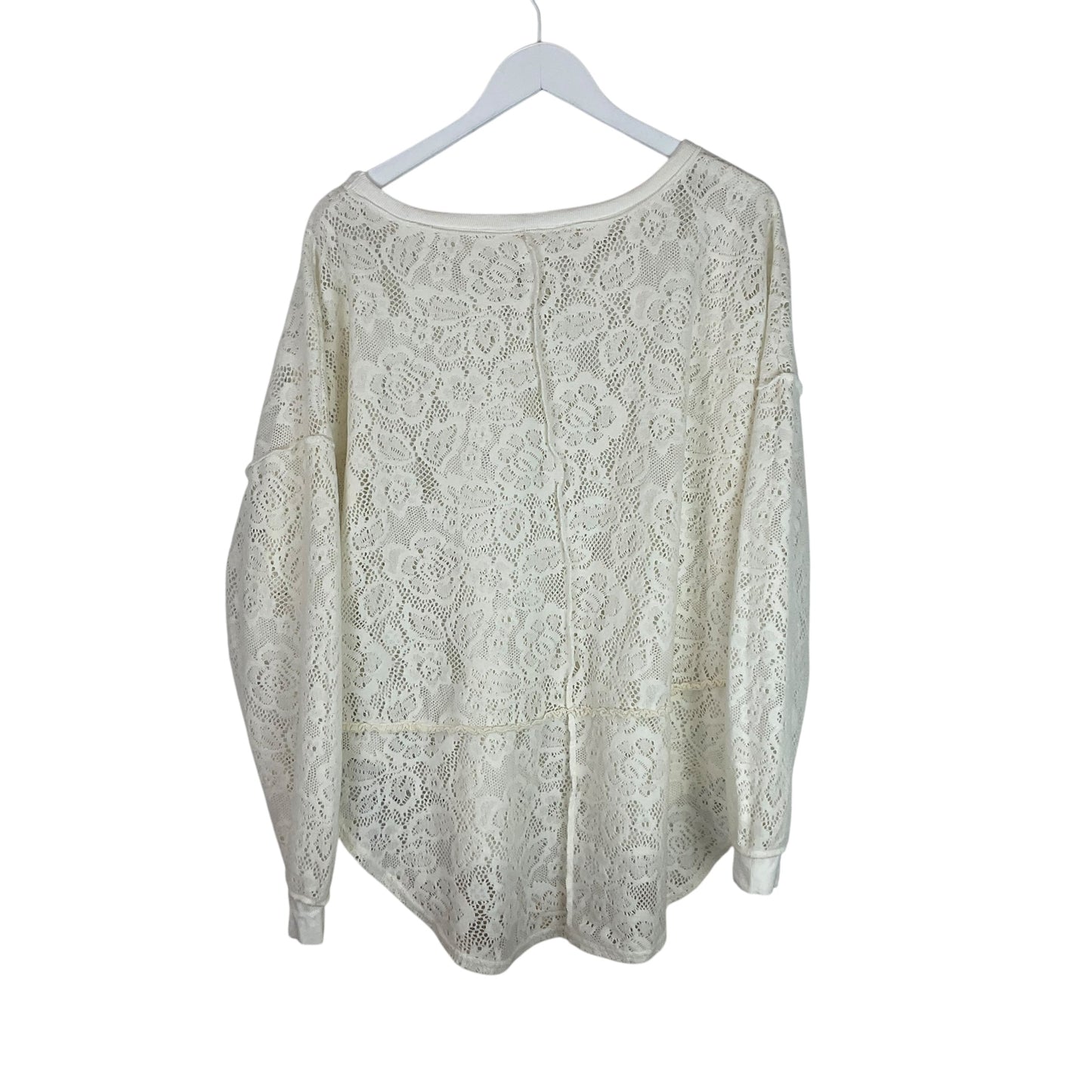 Top Long Sleeve By Free People In Cream, Size: M