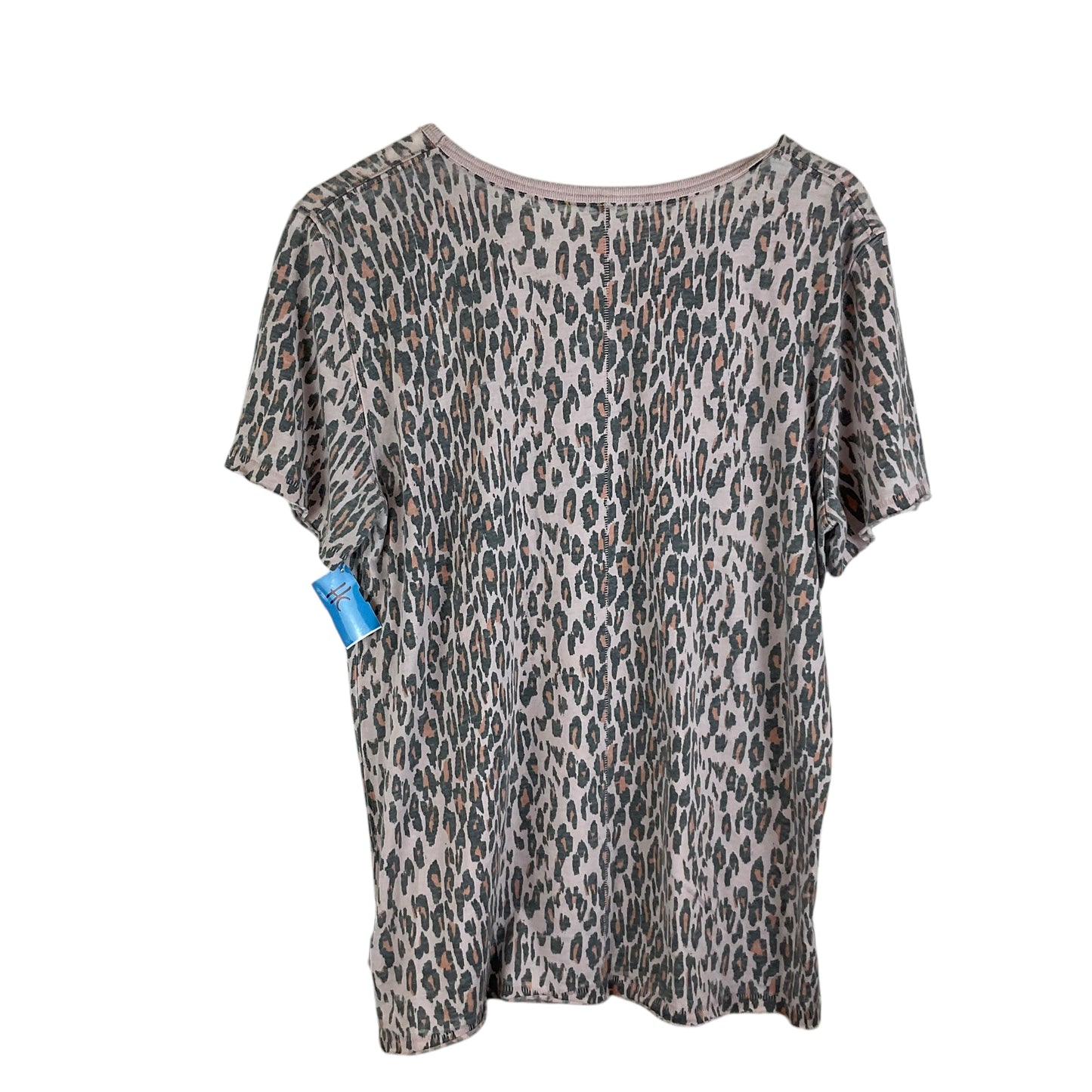 Top Short Sleeve By Free People In Animal Print, Size: M