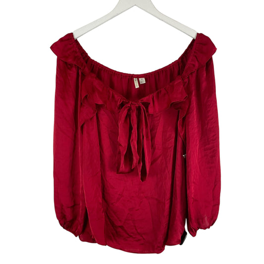 Top Long Sleeve By Cato In Red, Size: Xl