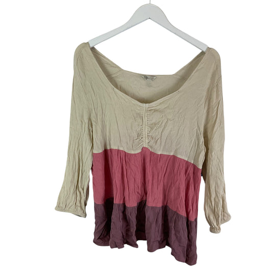 Top Long Sleeve By Cato In Pink, Size: Xl