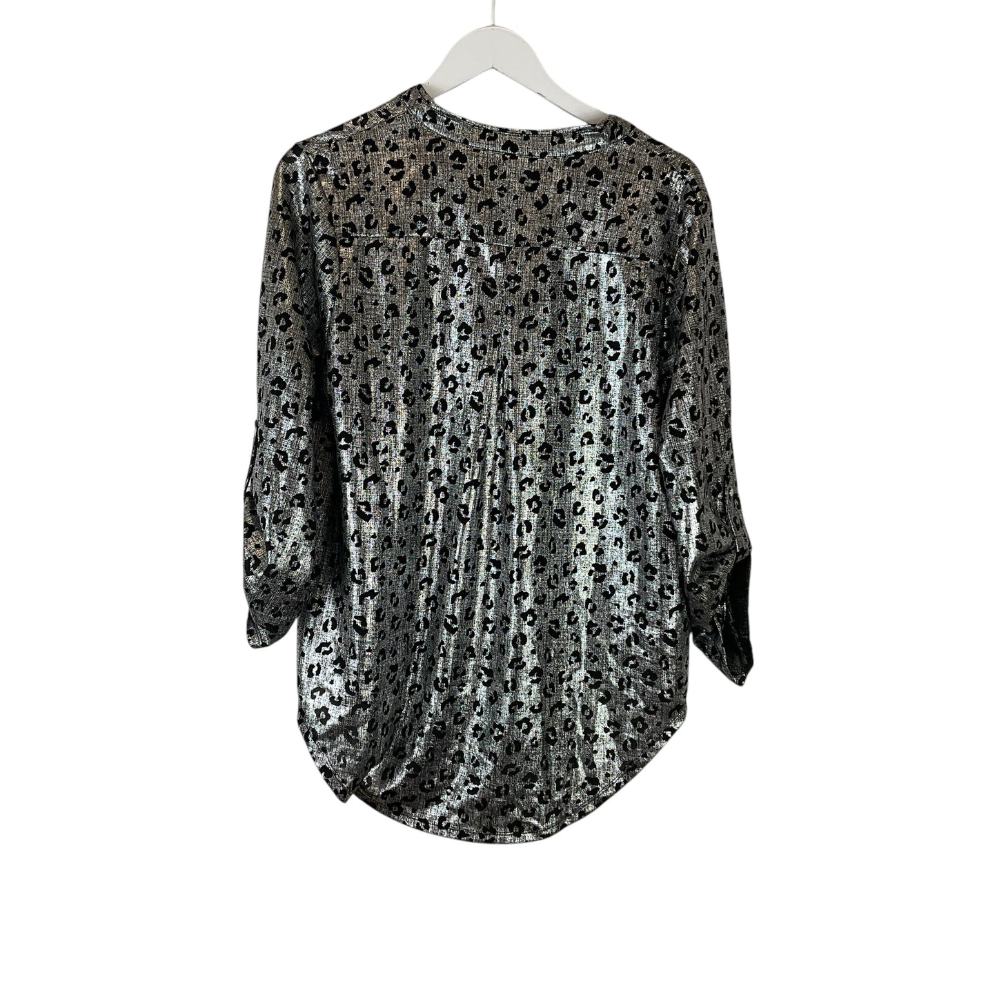 Top Long Sleeve By Cato In Silver, Size: L