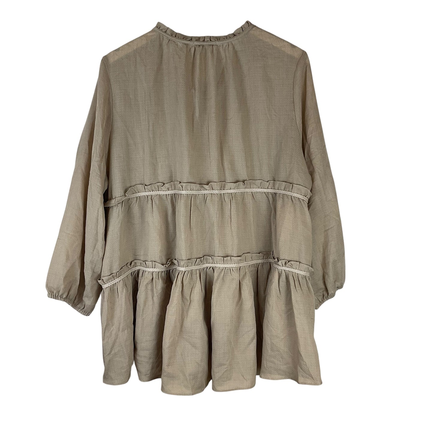 Top Long Sleeve By Cato In Brown, Size: Xl