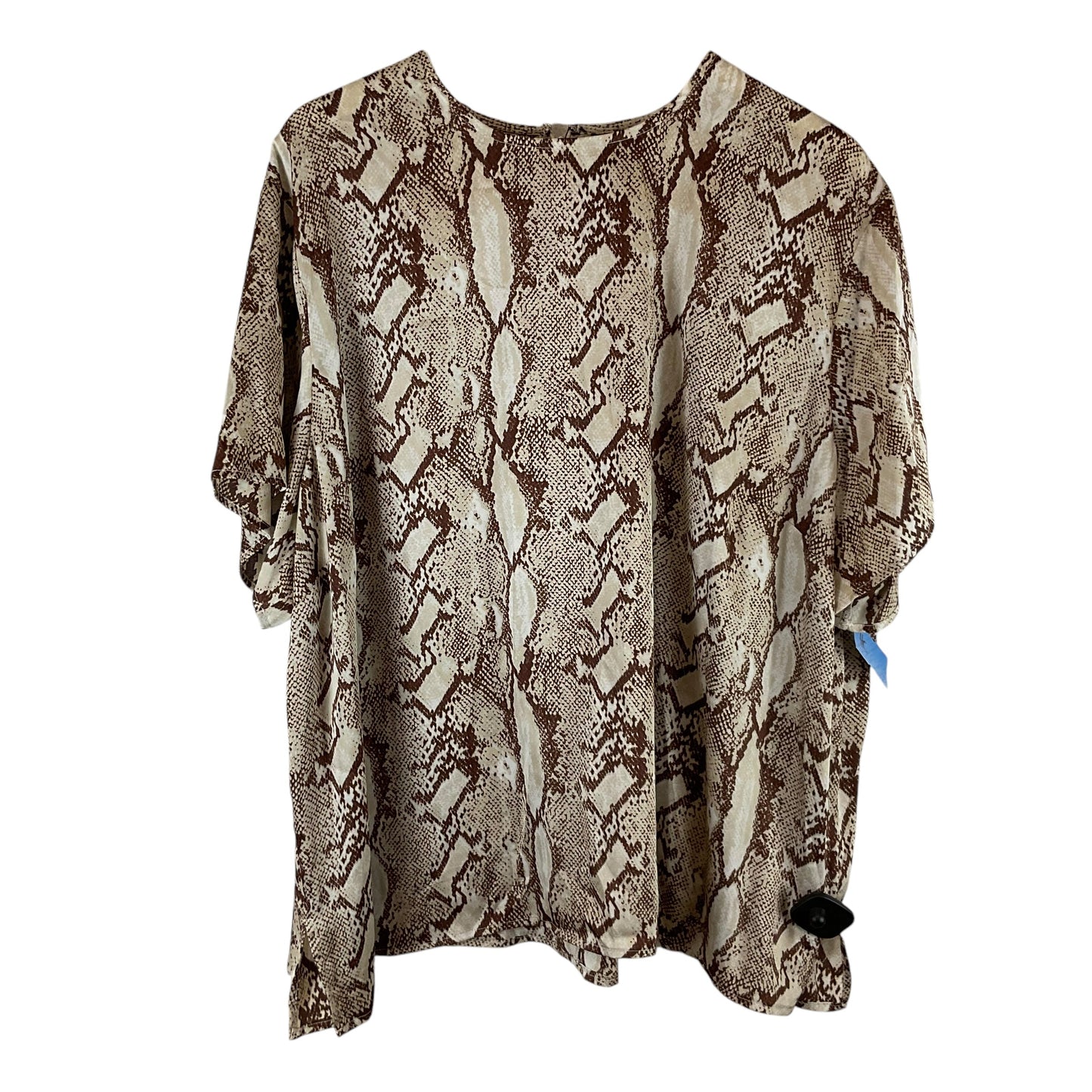 Top Short Sleeve By Worthington In Snakeskin Print, Size: 3x