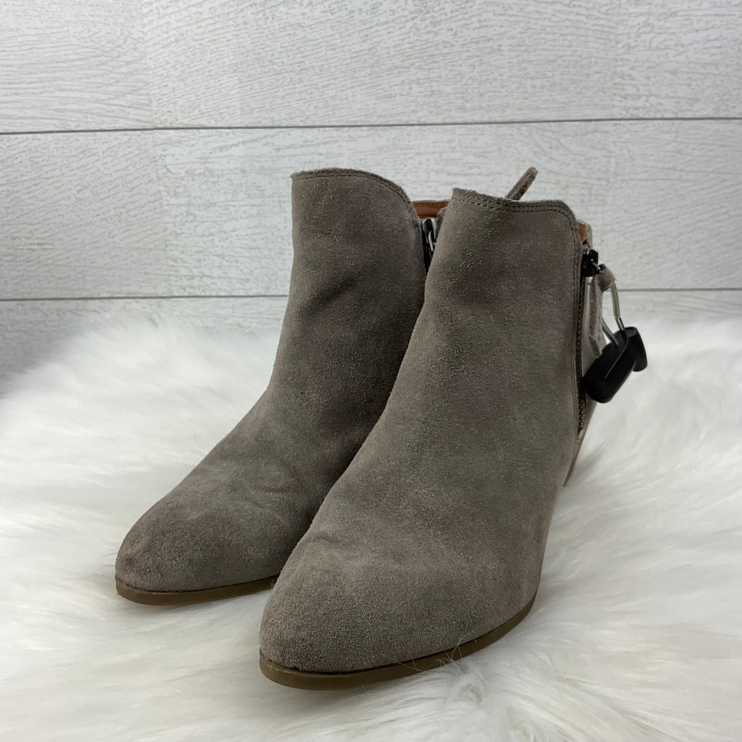 Boots Ankle Heels By Frye In Grey, Size: 8