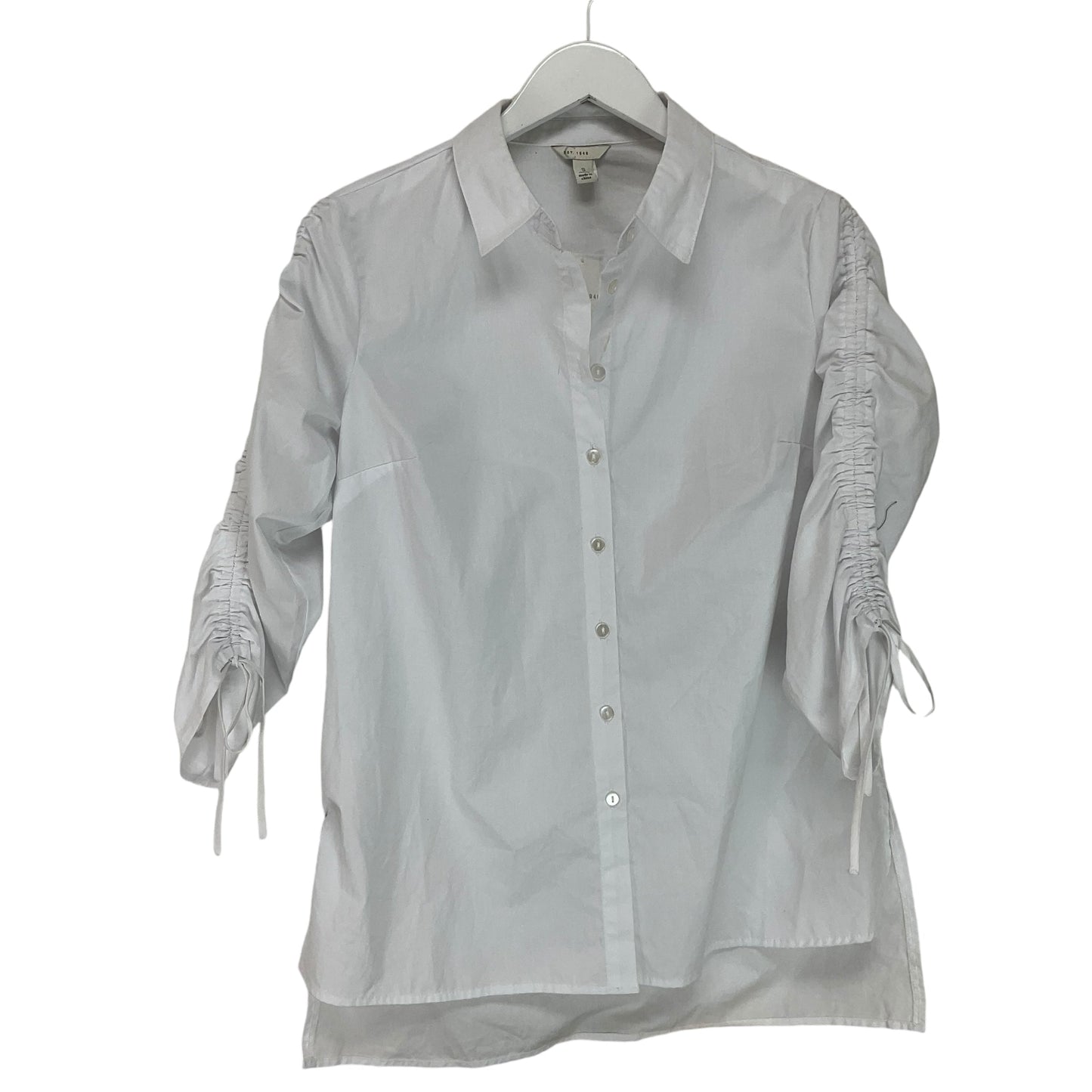 Top Long Sleeve By Cato In White, Size: S