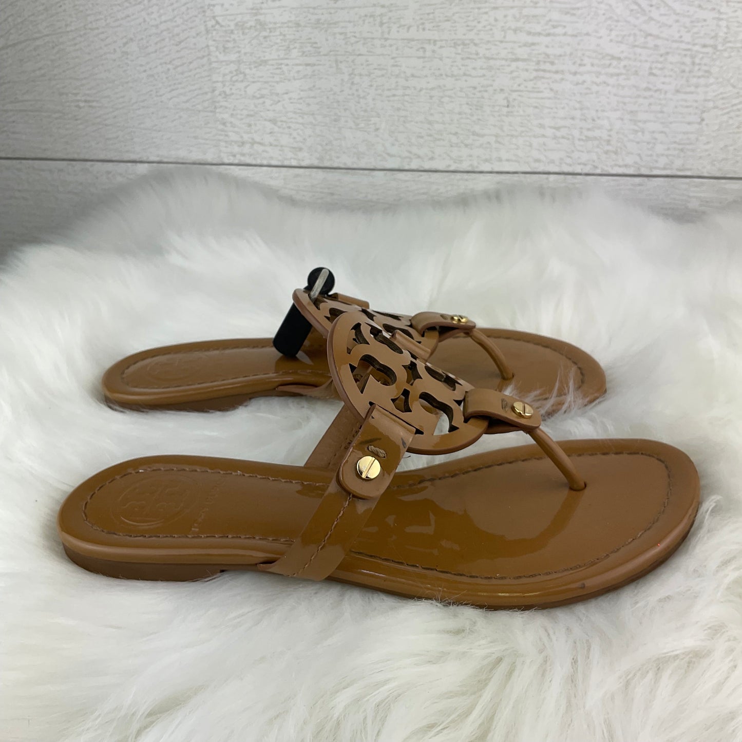 Brown Shoes Flats Tory Burch, Size 5