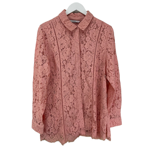 Pink Top Long Sleeve Isaac Mizrahi Live Qvc, Size 12