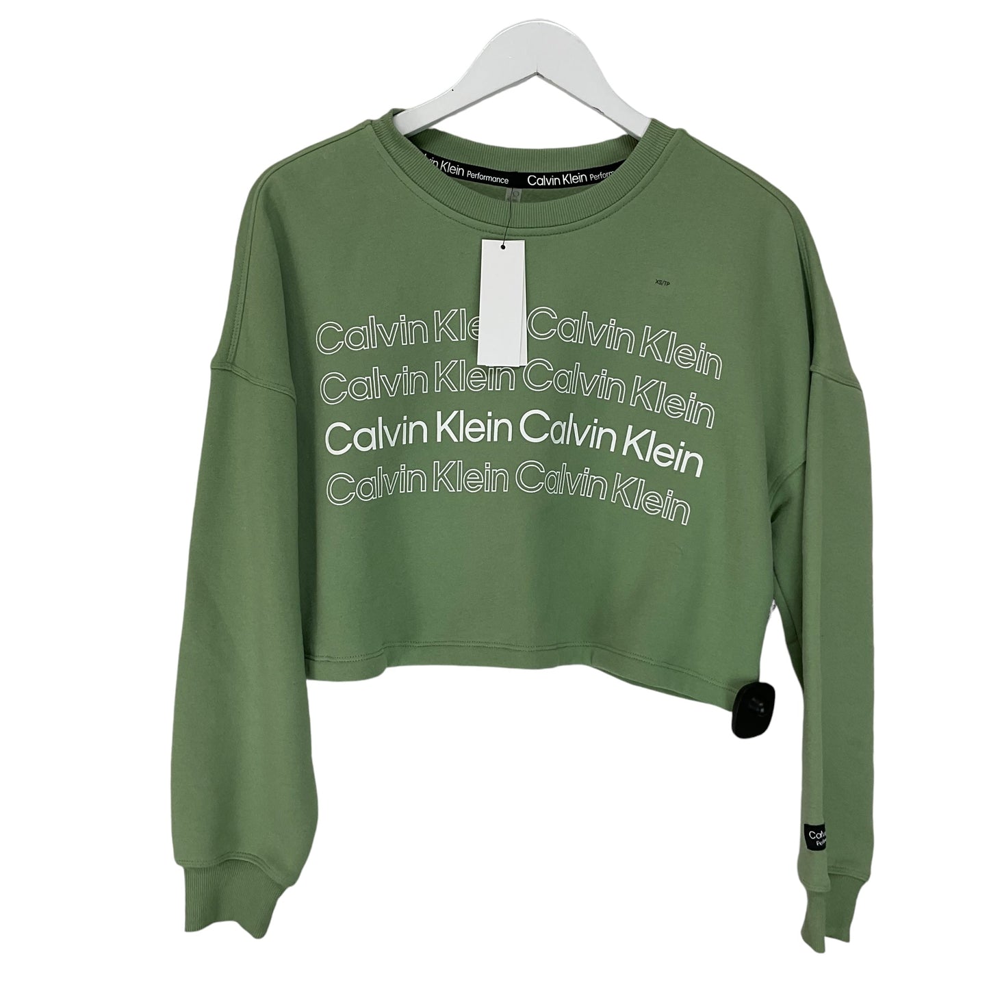 Sweatshirt Crewneck By Calvin Klein In Green, Size: Xs