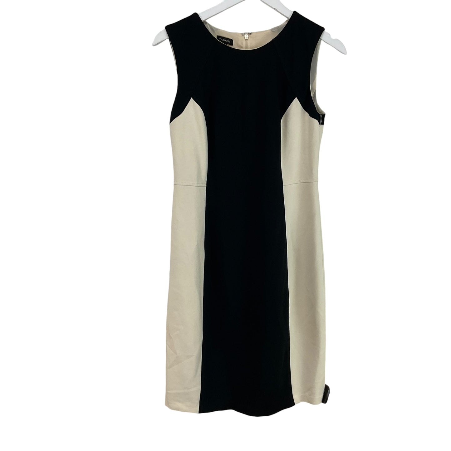 Dress Casual Midi By Talbots In Black & Cream, Size: 4