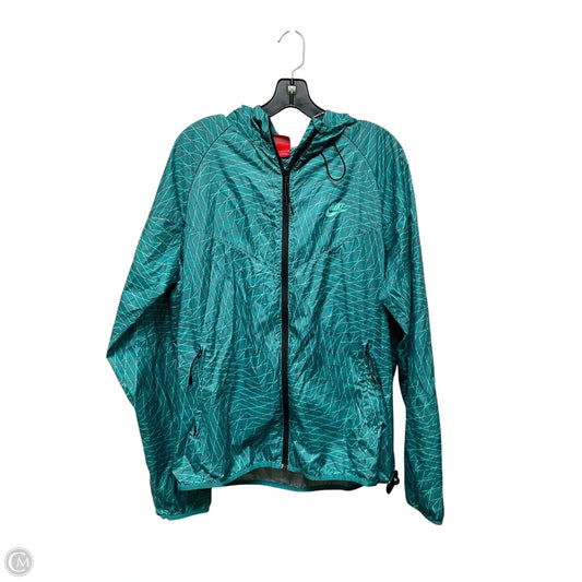 Jacket Windbreaker By Nike In Green, Size: L