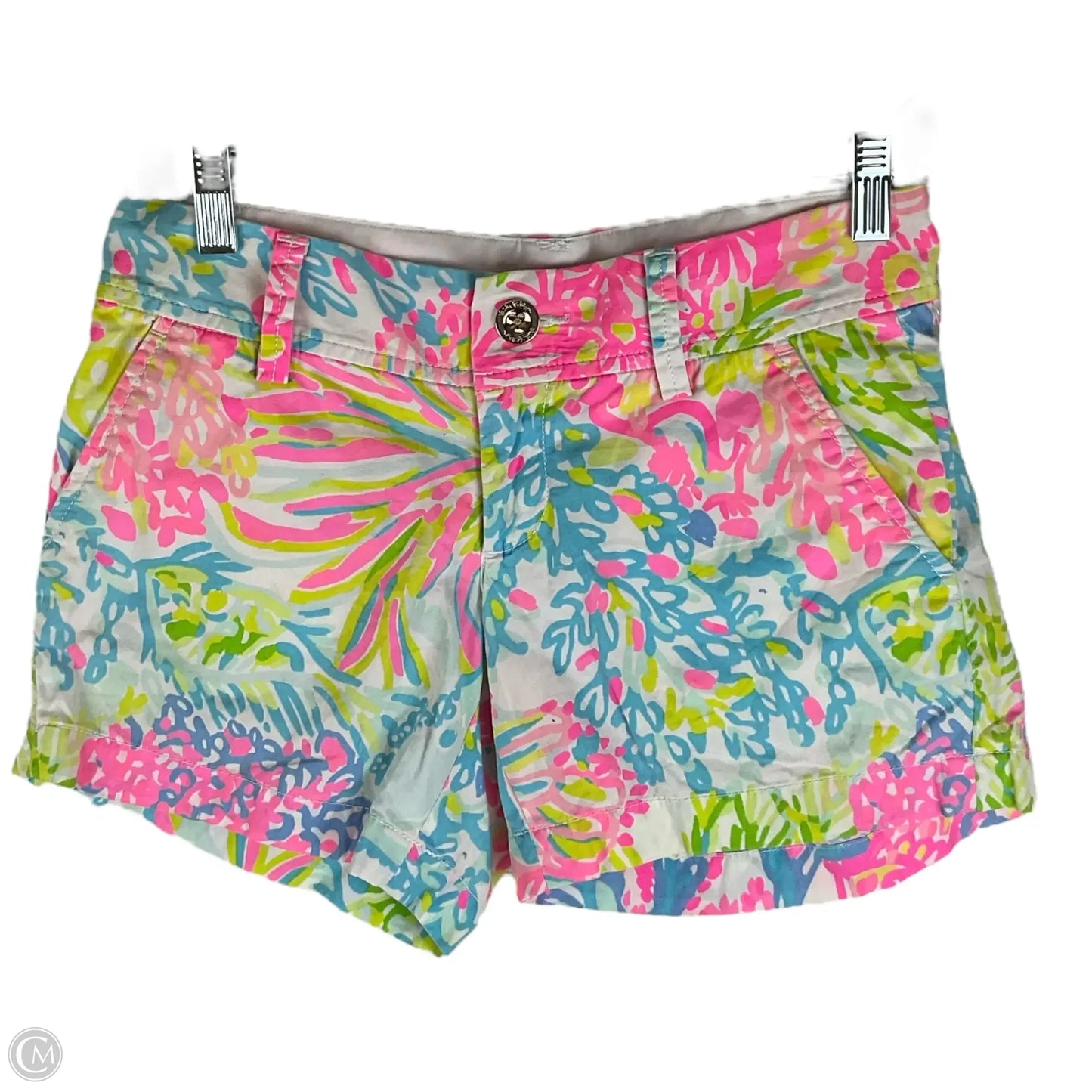 Shorts Designer By Lilly Pulitzer In Pink & Yellow, Size: 0