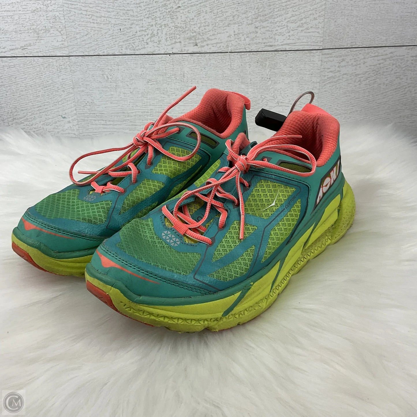 Shoes Athletic By Hoka In Green & Pink, Size: 8