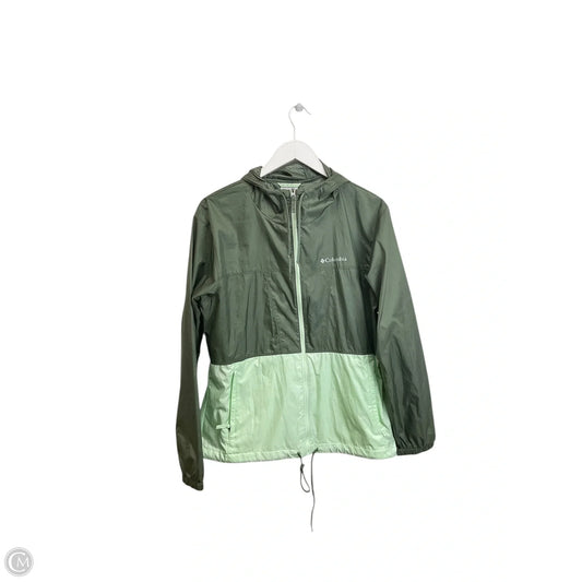 Jacket Windbreaker By Columbia In Green, Size: M