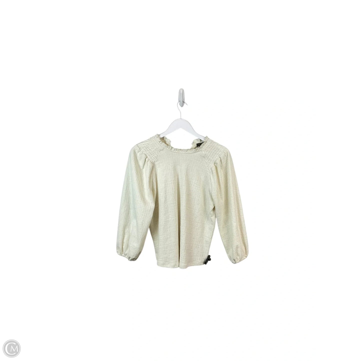 Top Long Sleeve By Current Air In Cream, Size: Xs