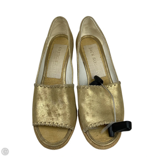 Shoes Heels Wedge By Jack Rogers In Gold, Size: 7.5