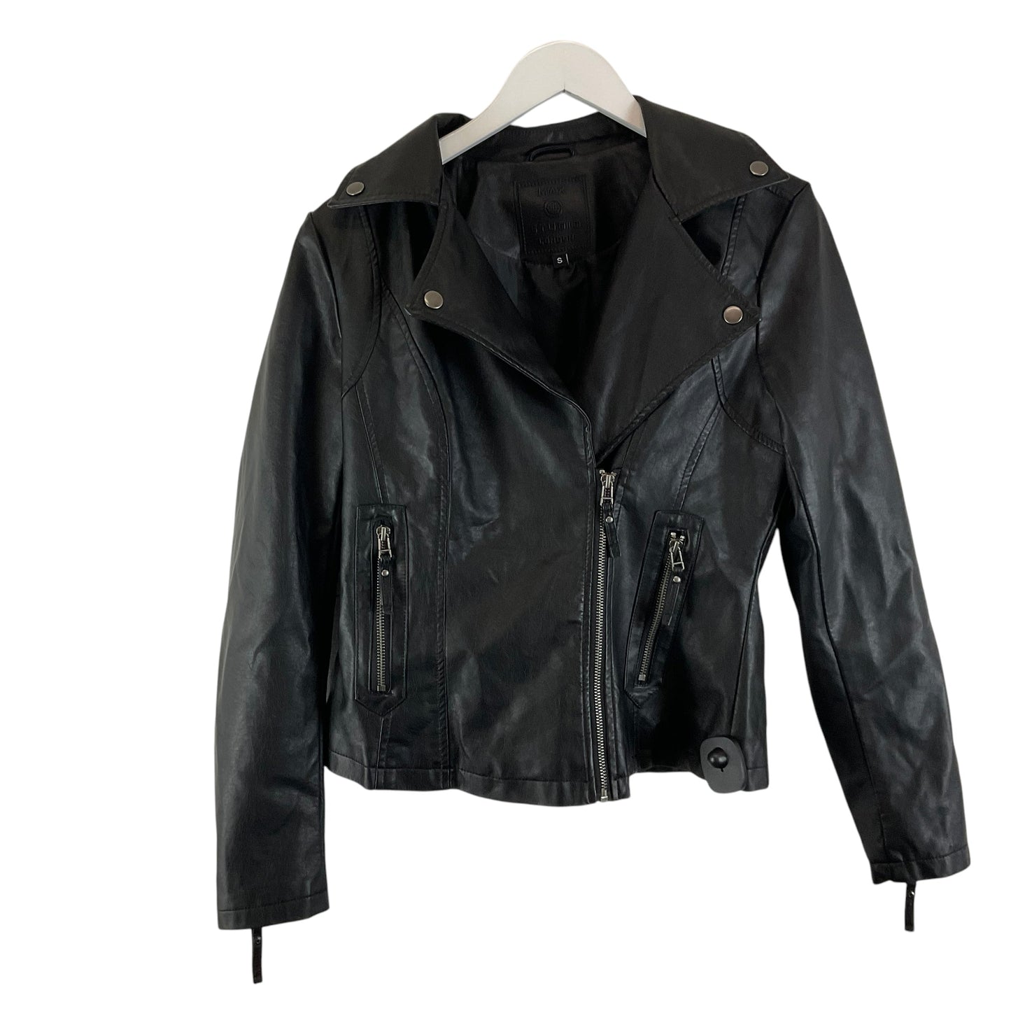 Jacket Leather By Max Studio In Black, Size: S