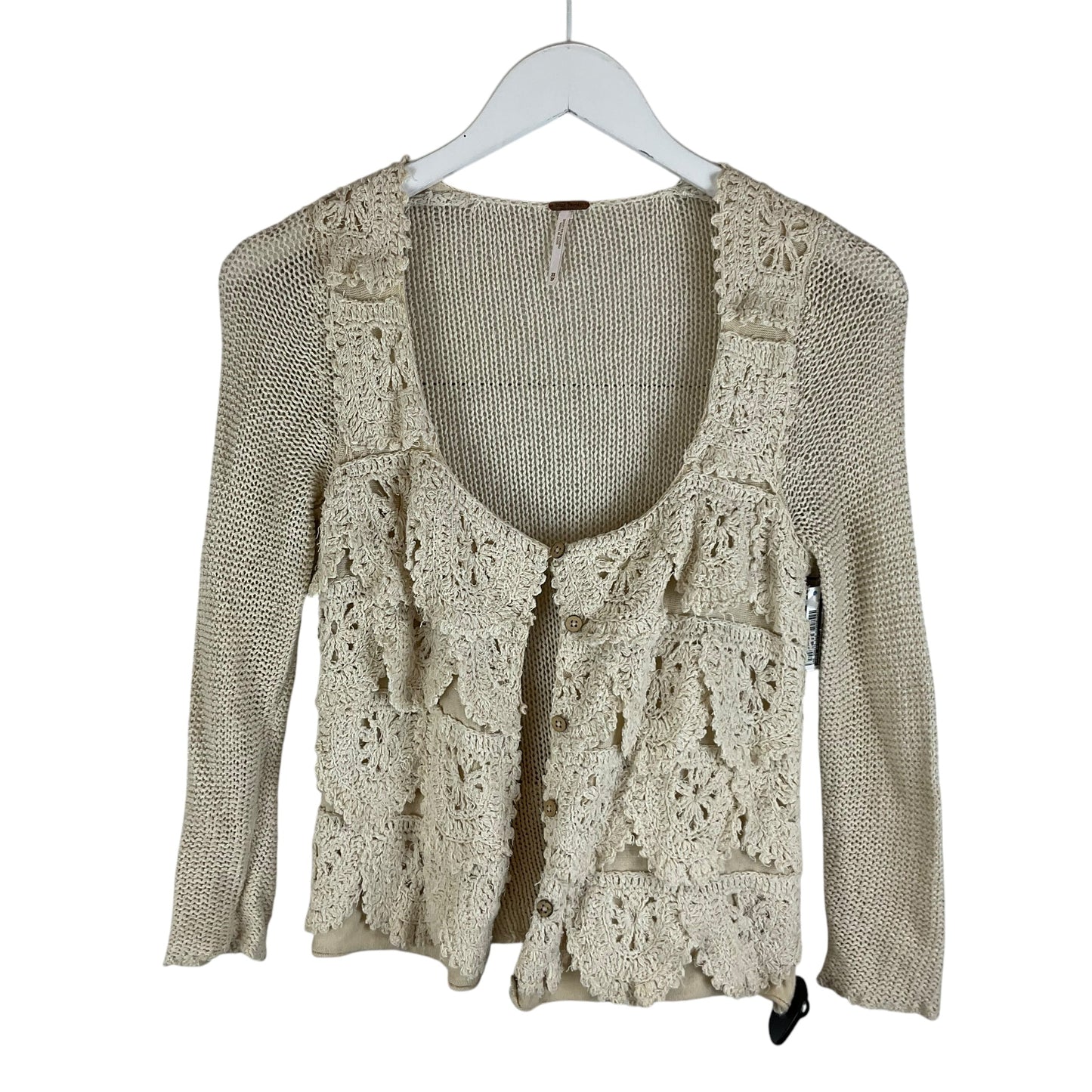 Sweater Cardigan By Free People In Cream, Size: Xs