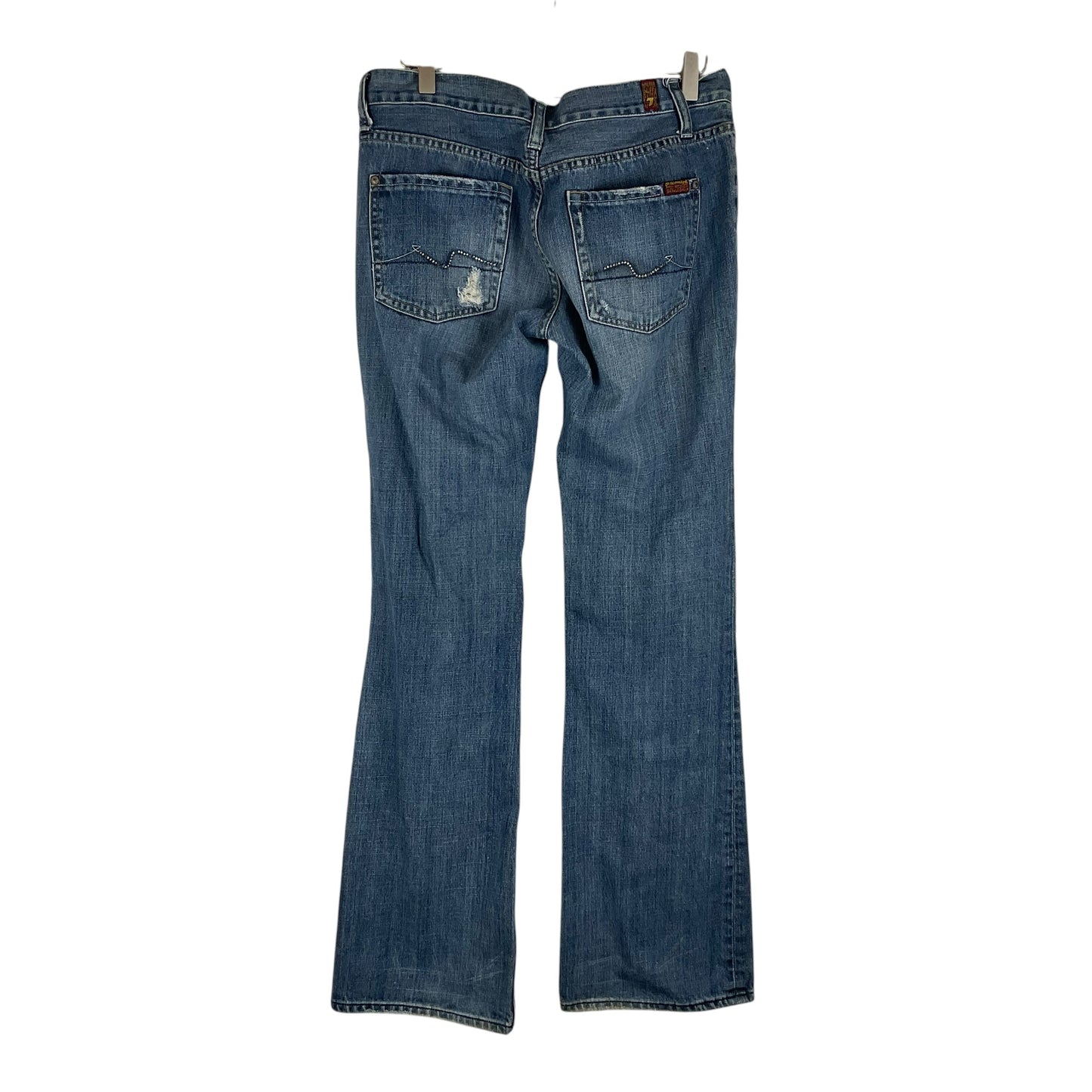 Jeans Flared By 7 For All Mankind In Blue Denim, Size: 8