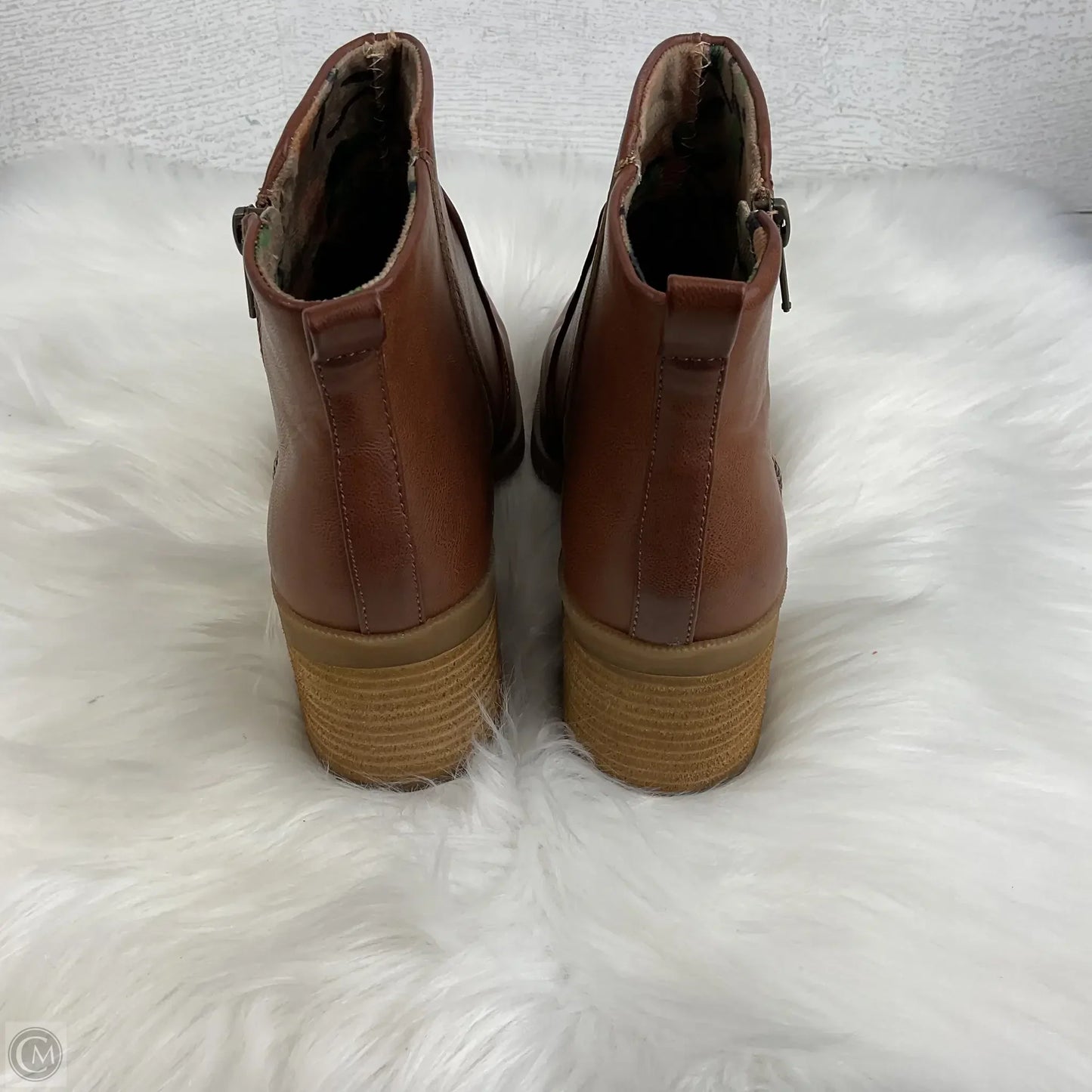 Boots Ankle Heels By Boc In Brown, Size: 8.5