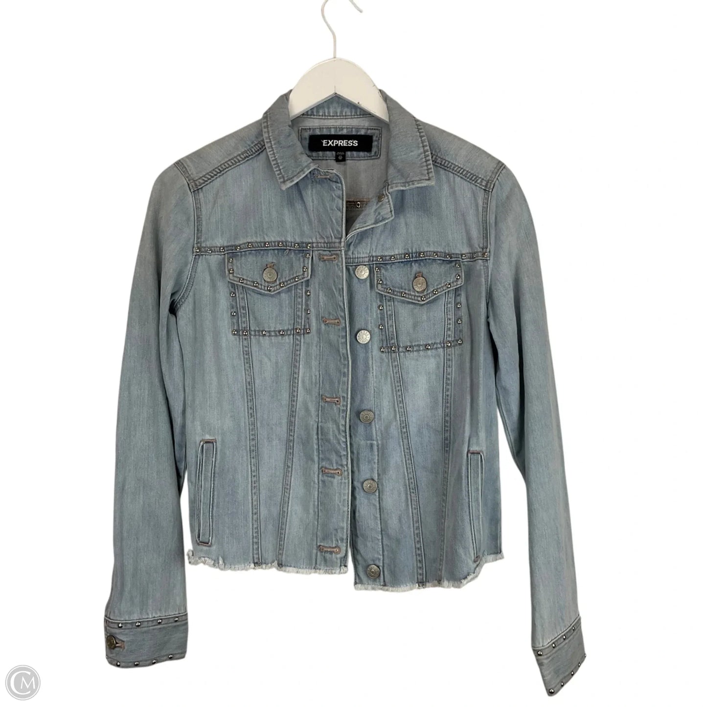 Jacket Denim By Express In Blue Denim, Size: Xs
