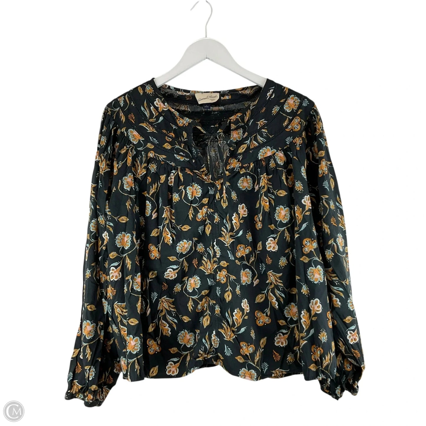 Top Long Sleeve Basic By Universal Thread In Floral Print, Size: L