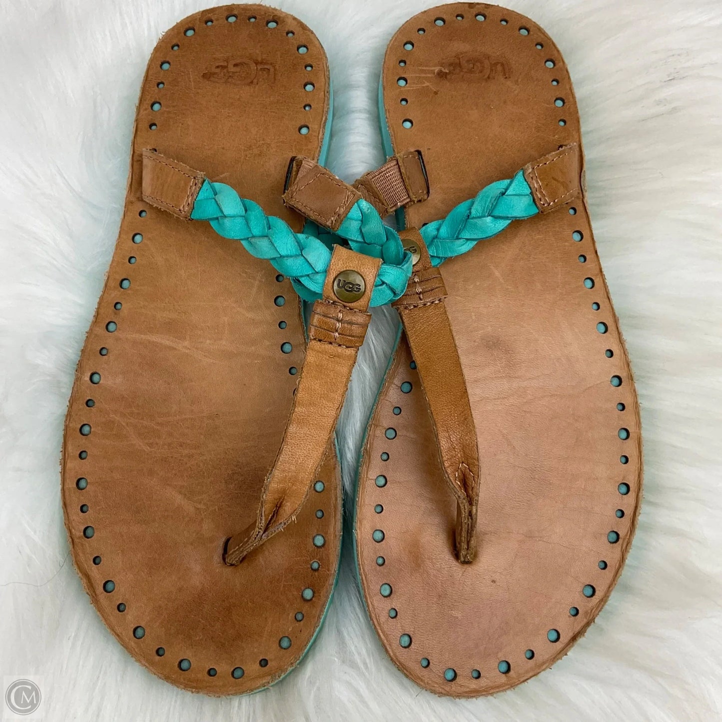 Sandals Designer By Ugg In Blue, Size: 6