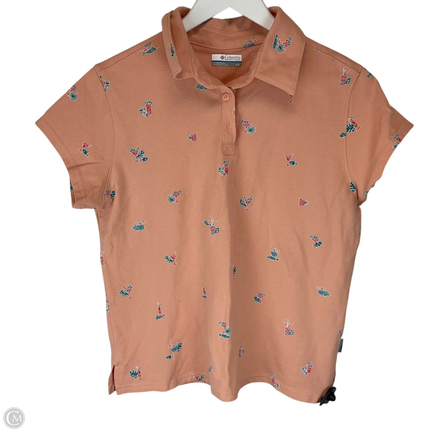 Top Short Sleeve By Columbia In Pink, Size: L