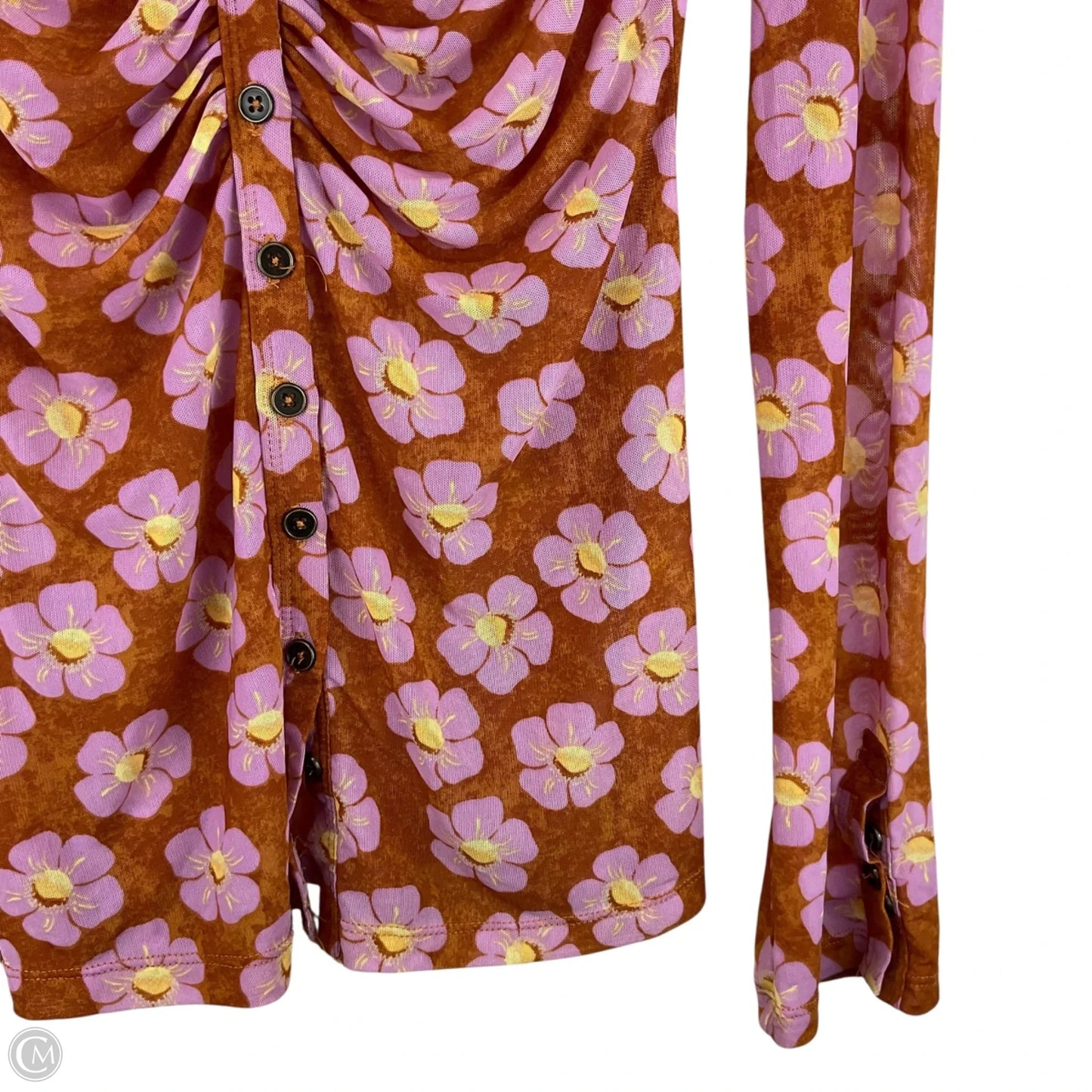 Top Long Sleeve By Free People In Brown, Size: Xs