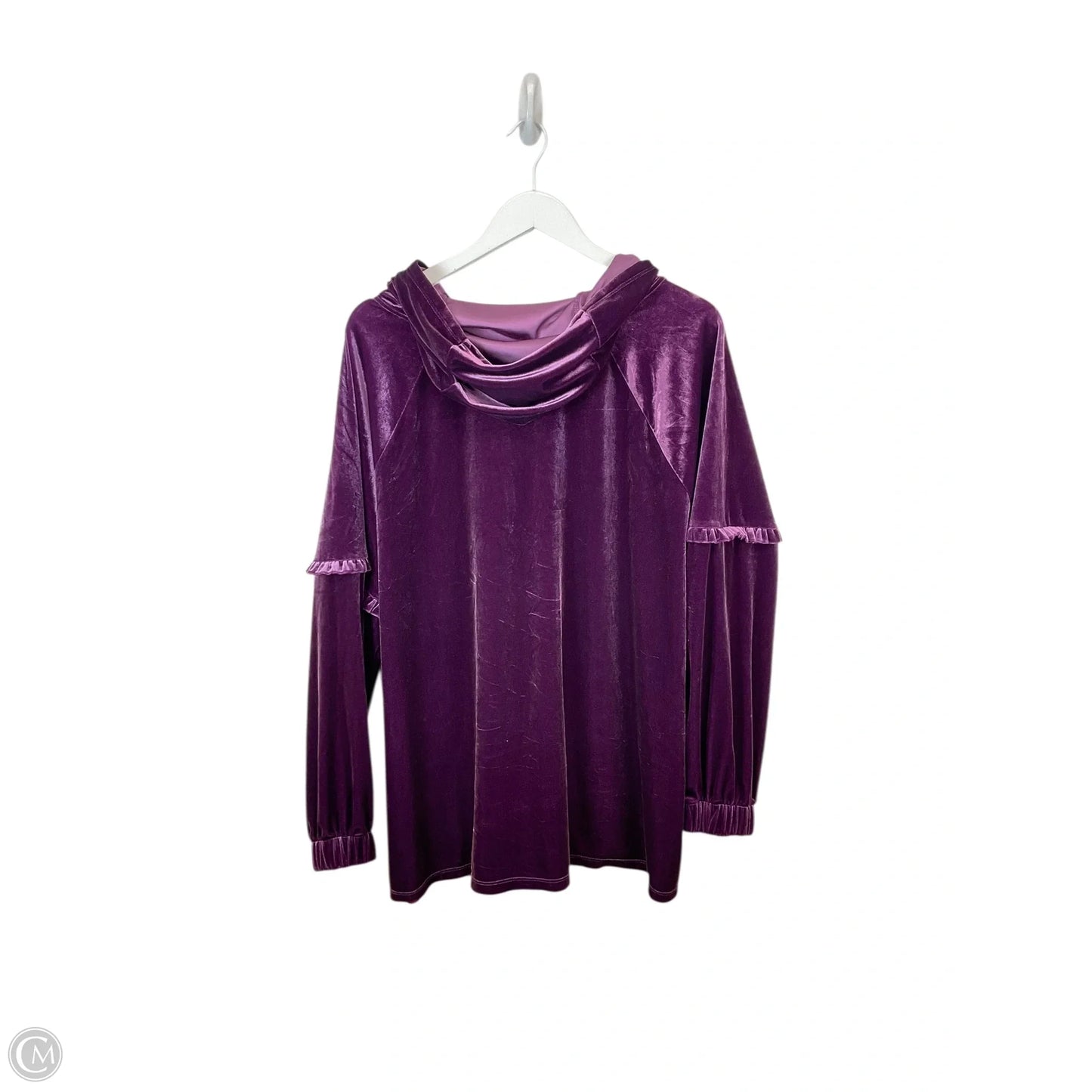 Sweatshirt Hoodie By Roamans In Purple, Size: 1x