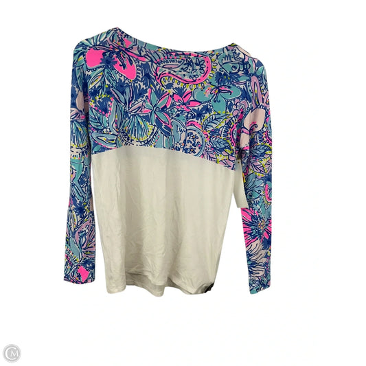 Top Long Sleeve Designer By Lilly Pulitzer In Blue & White, Size: Xxs