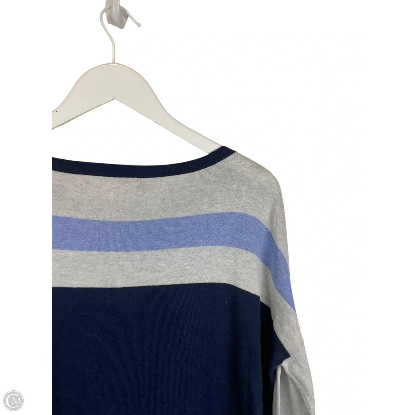 Top Long Sleeve Designer By Lilly Pulitzer In Blue & Grey, Size: S