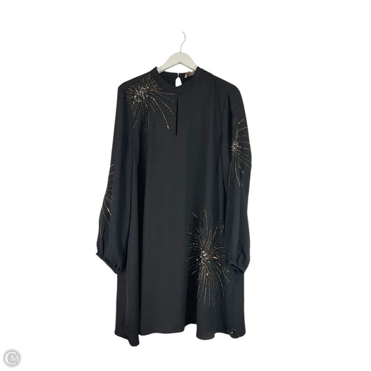 Dress Party Midi By Loft In Black & Gold, Size: 16