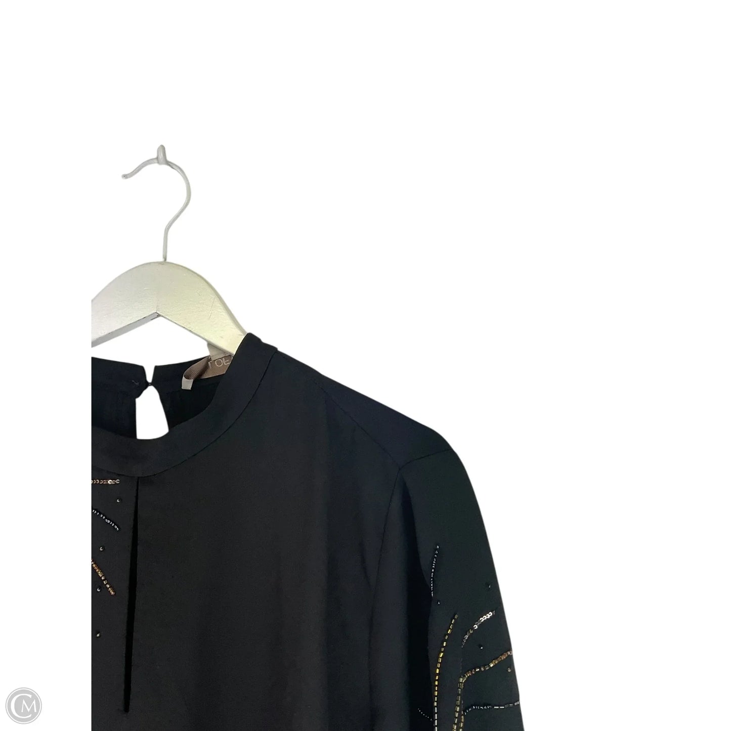 Dress Party Midi By Loft In Black & Gold, Size: 16