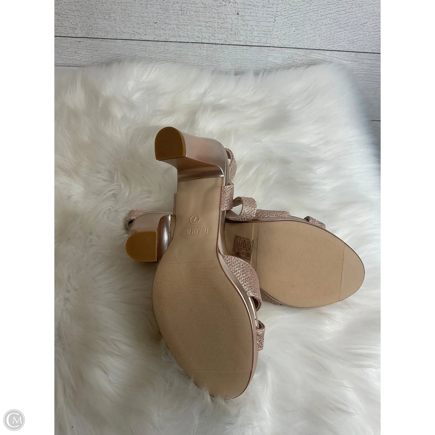 Shoes Heels Block By Dream Pairs In Rose Gold, Size: 7