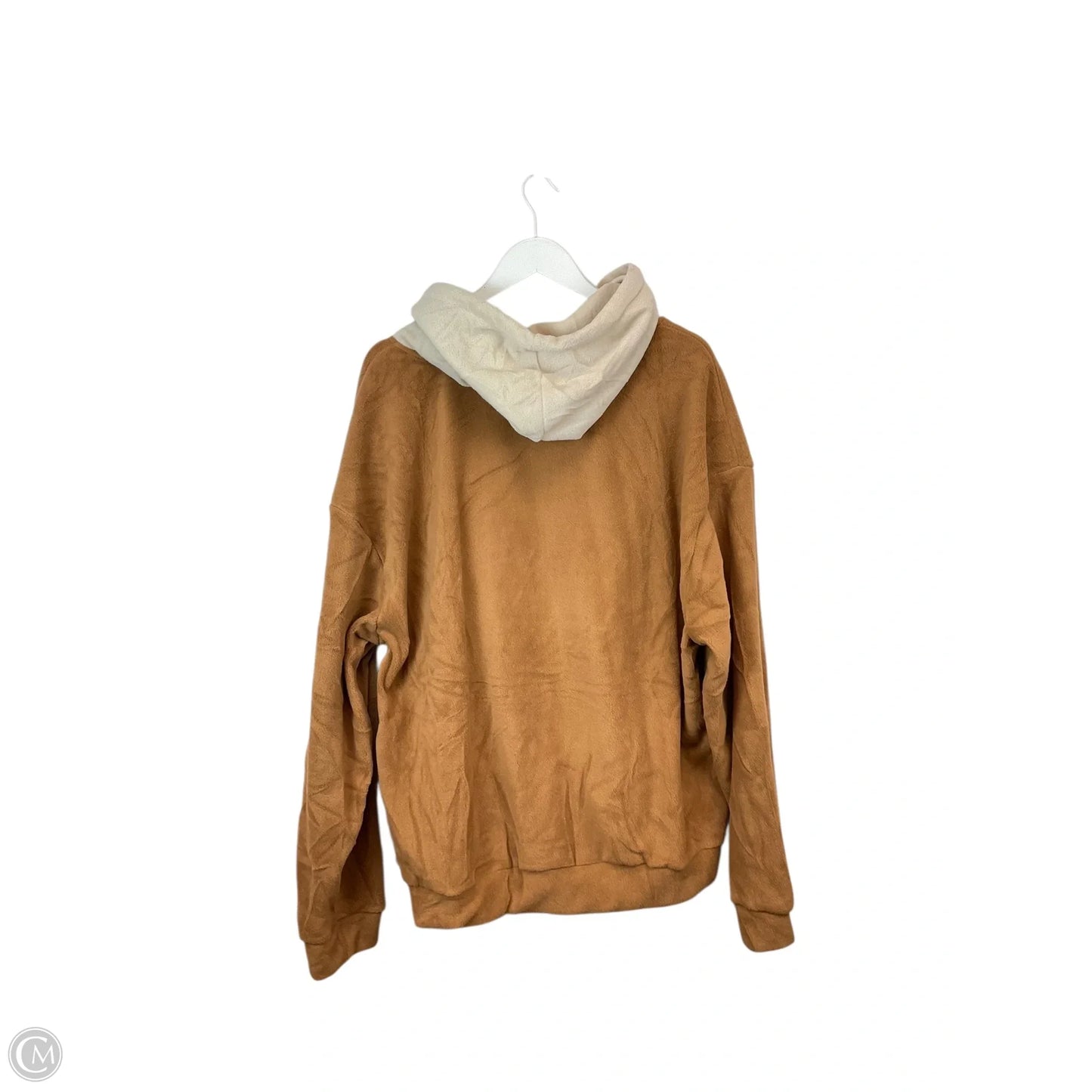 Sweatshirt Hoodie By Zaful In Brown & Cream, Size: Xxl