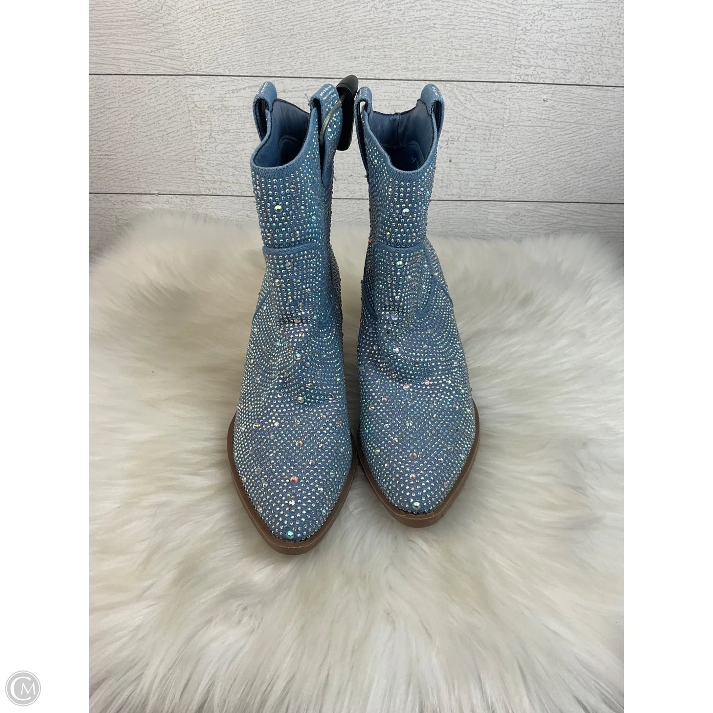 Boots Ankle Heels By Forever In Blue, Size: 6