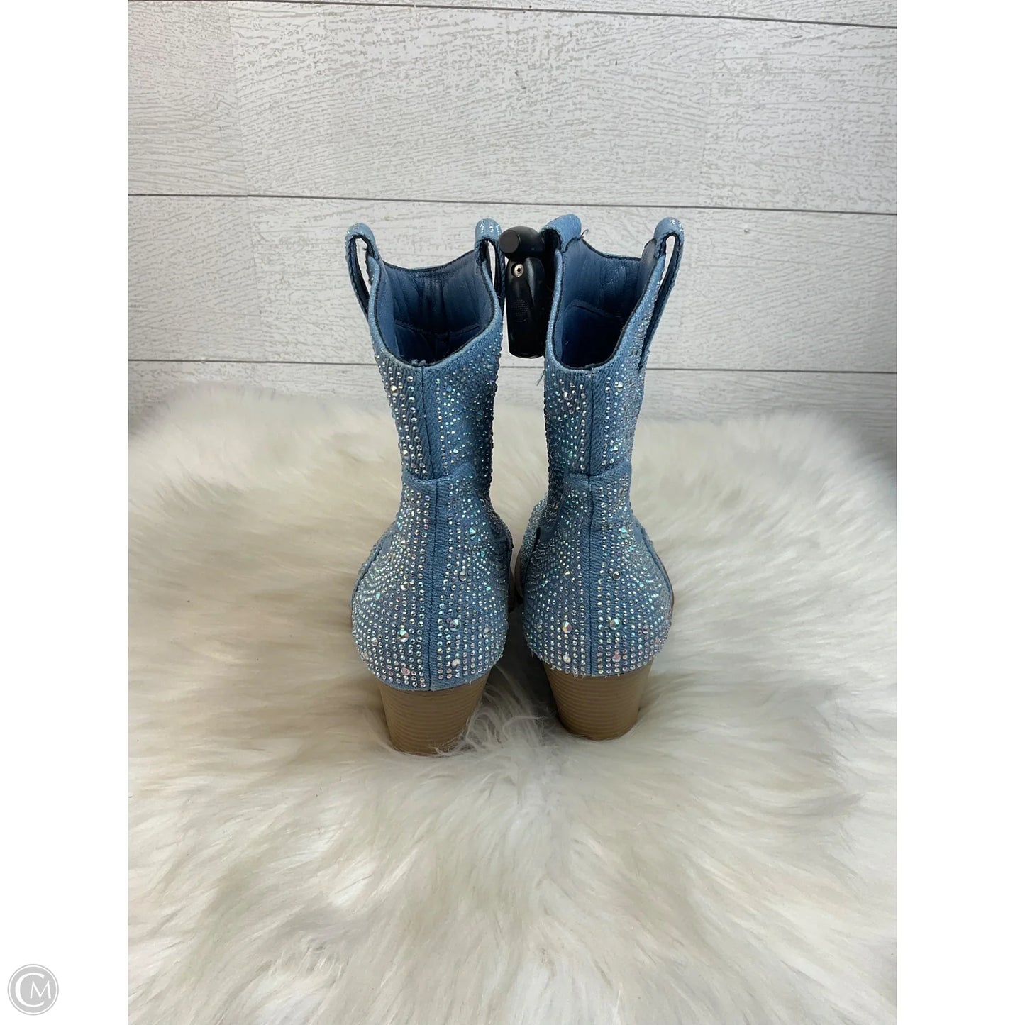 Boots Ankle Heels By Forever In Blue, Size: 6