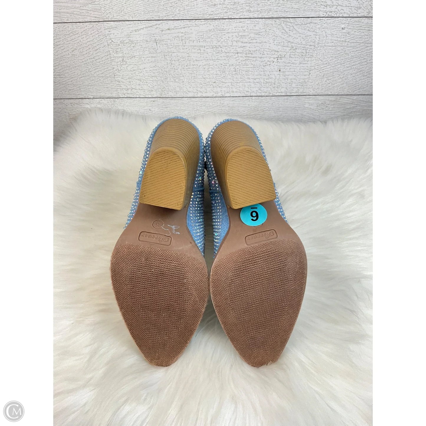 Boots Ankle Heels By Forever In Blue, Size: 6