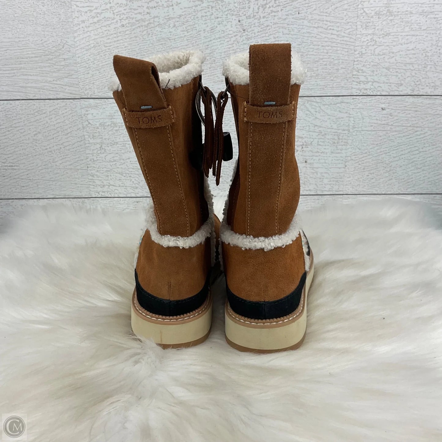 Boots Ankle Flats By Toms In Brown, Size: 5