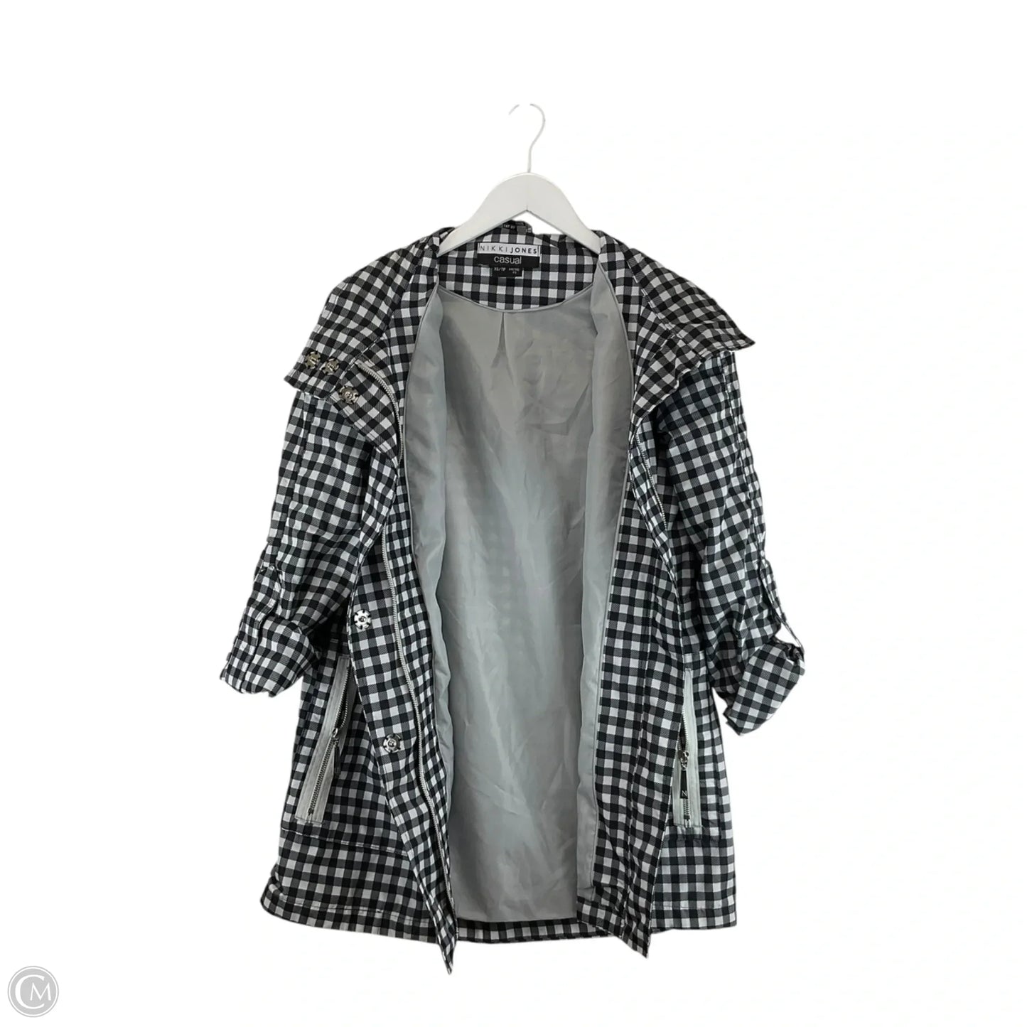 Jacket Windbreaker By Cme In Checkered Pattern, Size: Xs