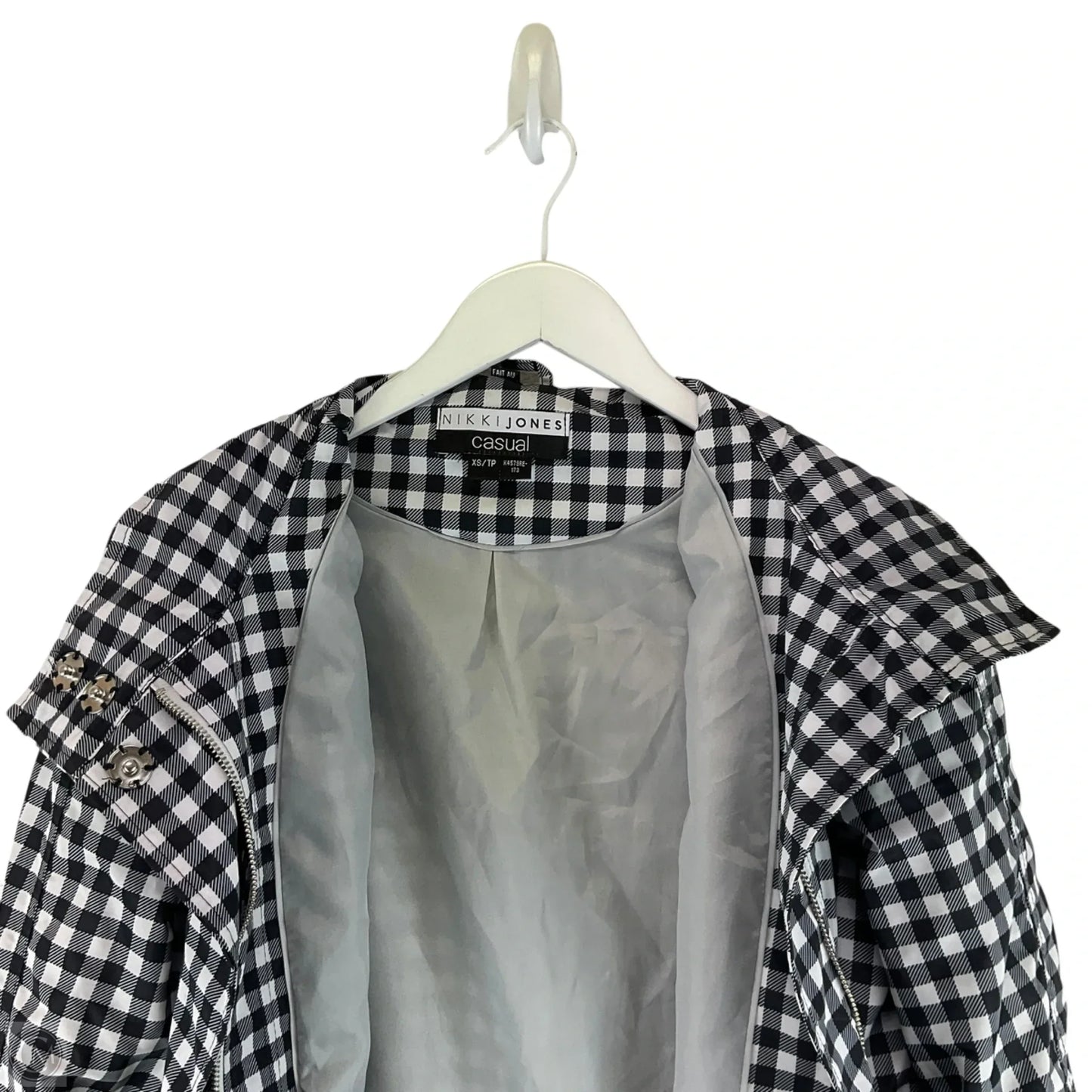 Jacket Windbreaker By Cme In Checkered Pattern, Size: Xs