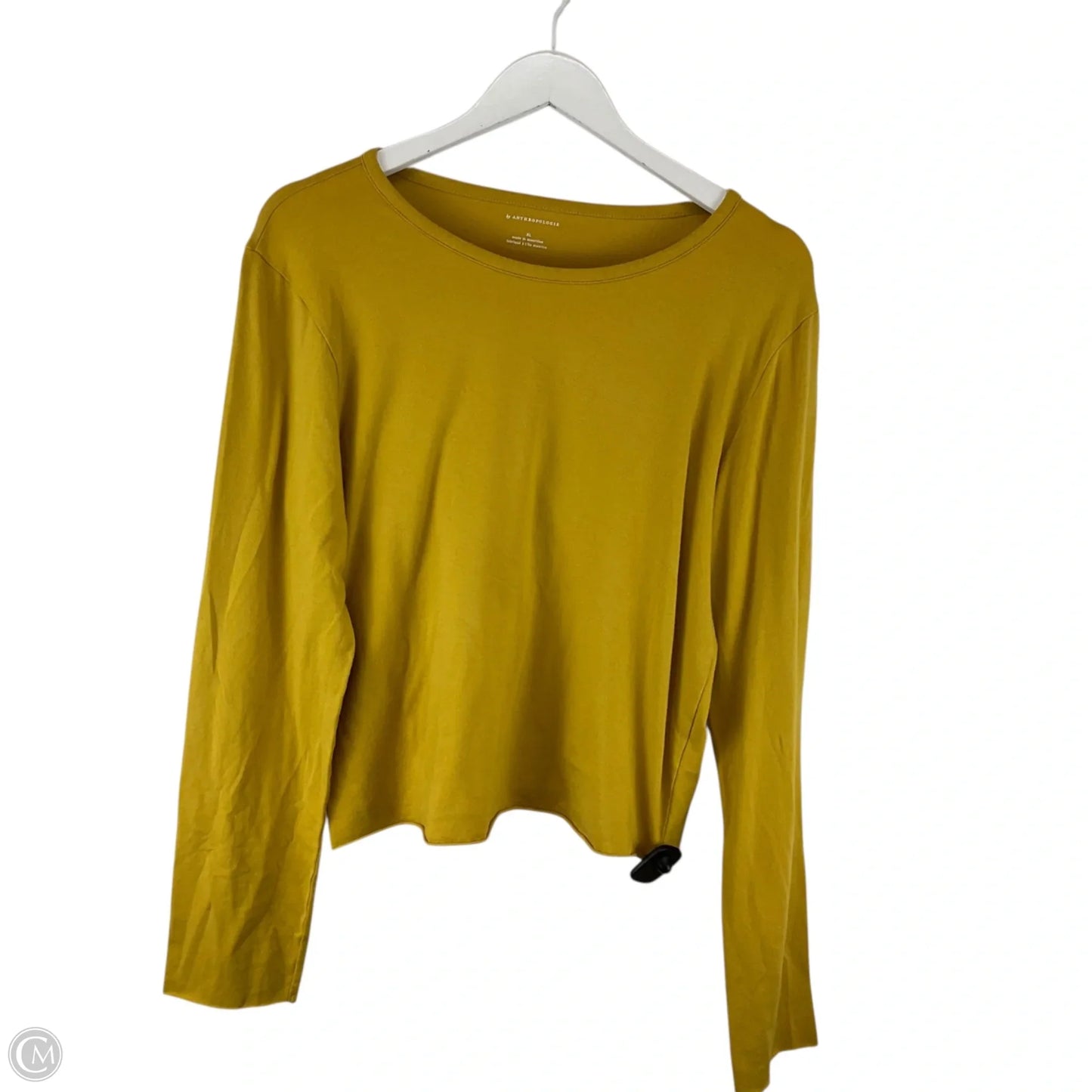 Top Long Sleeve Basic By Anthropologie In Yellow, Size: Xl