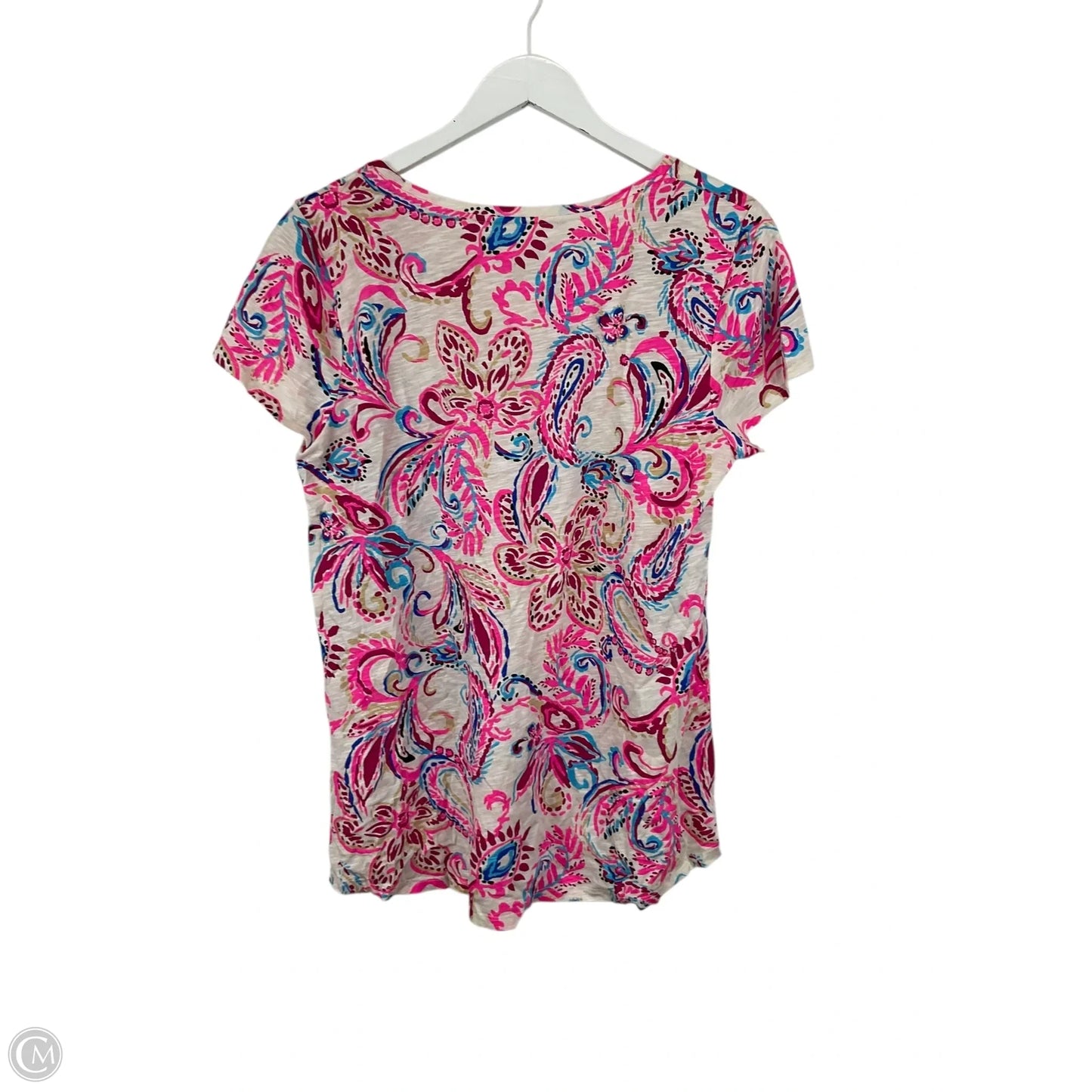 Top Short Sleeve Designer By Lilly Pulitzer In Pink, Size: L
