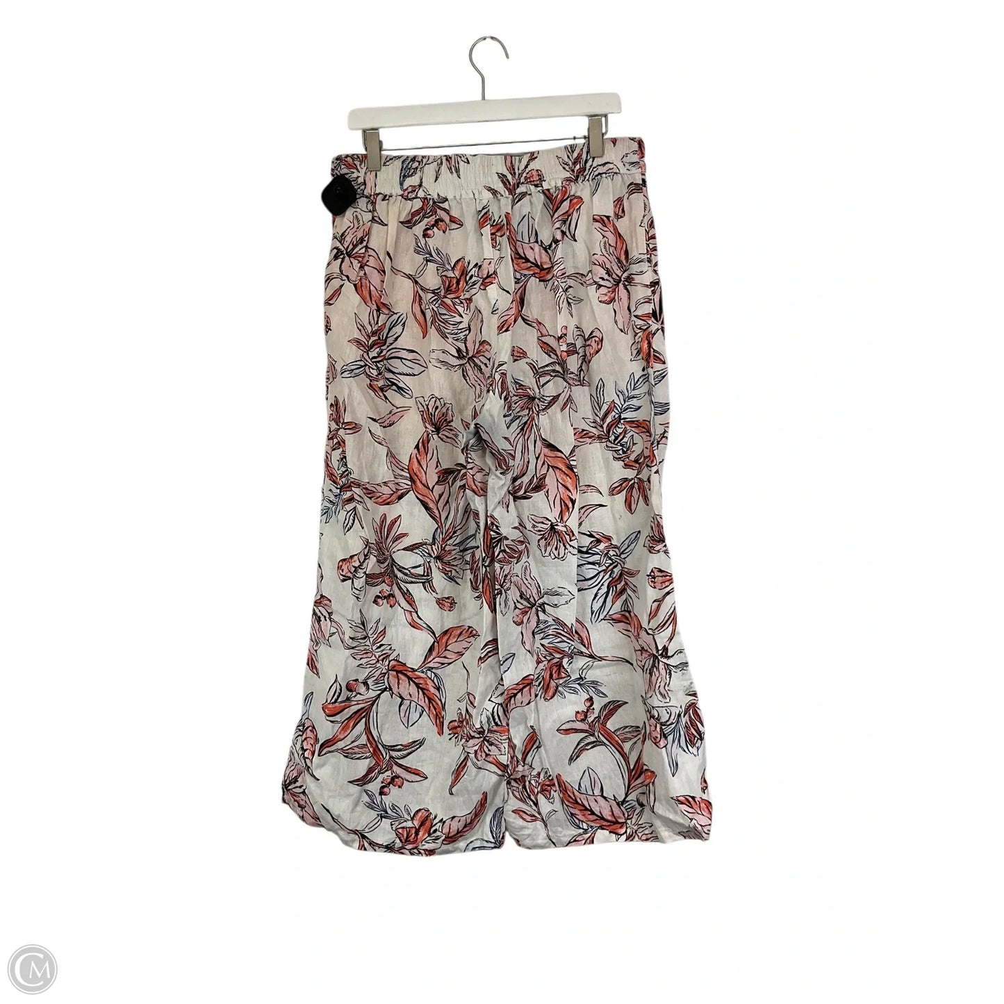 Pants Wide Leg By Tahari In Orange & White, Size: L