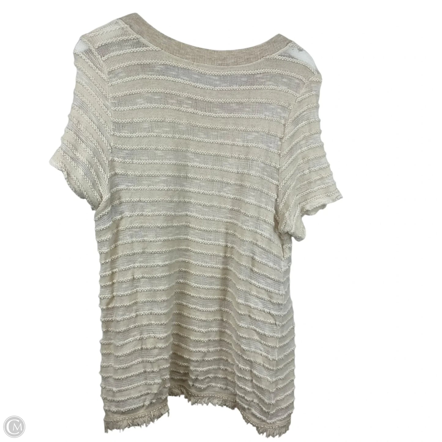 Top Short Sleeve By Eri + Ali In Cream, Size: L