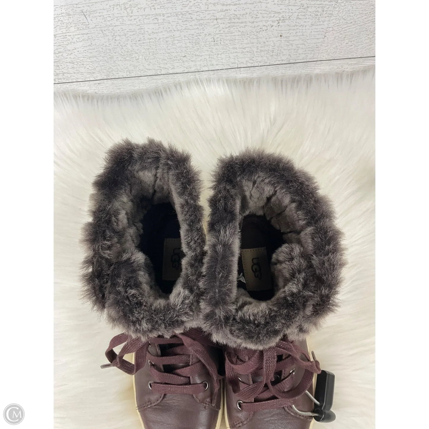 Boots Designer By Ugg In Brown, Size: 6.5