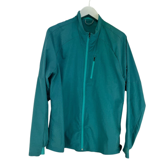 Athletic Jacket By Adidas In Teal, Size: L